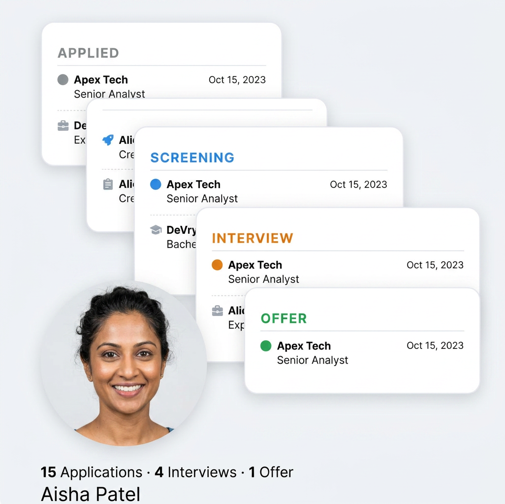 Application tracker interface